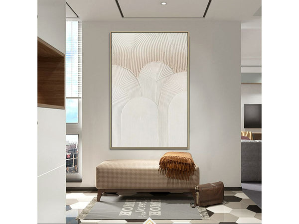 White And Brown  Modern Abstract Painting