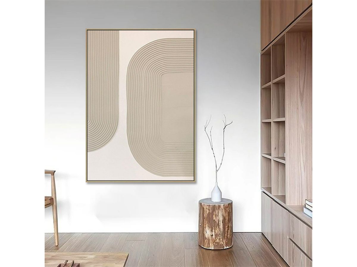 Grey And White Modern Abstract Painting