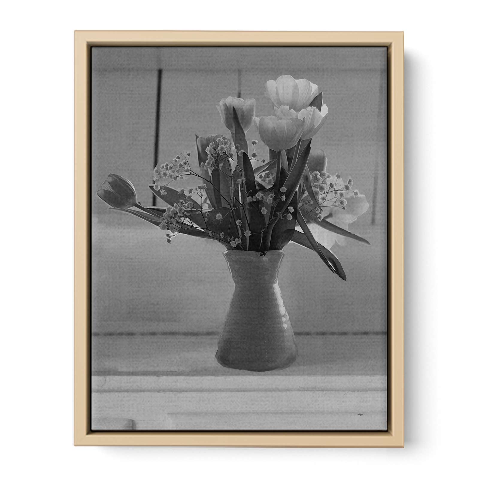Black And White Flower Vase  Painting 