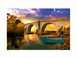 Vintage Boat Bridge Painting artwork preview