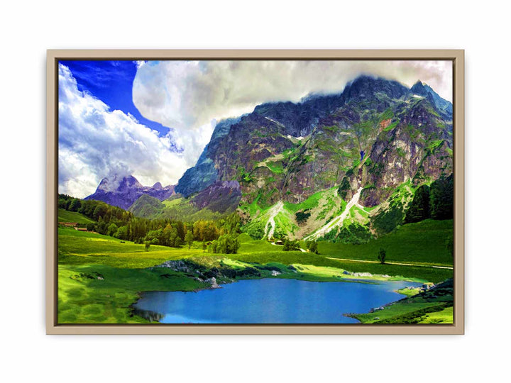 Mountain Lake Painting 