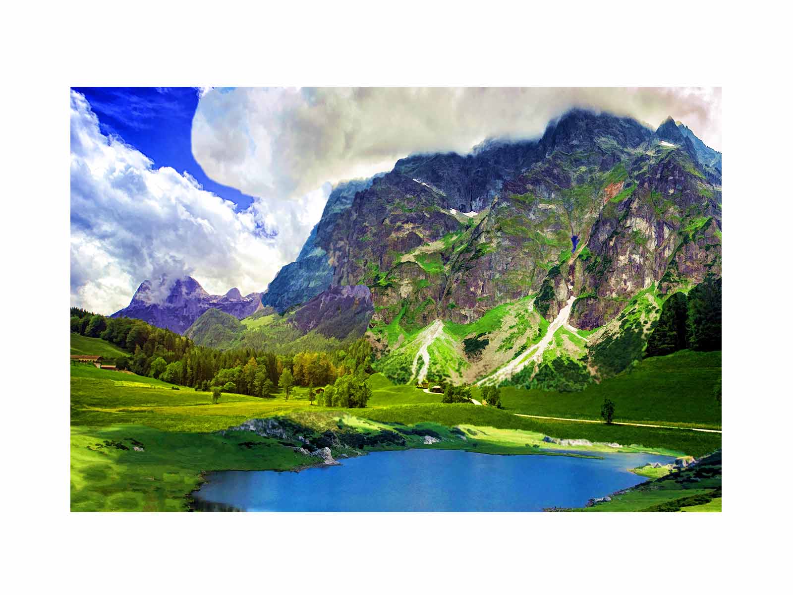 Mountain Lake Painting