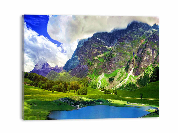 Mountain Lake Painting 