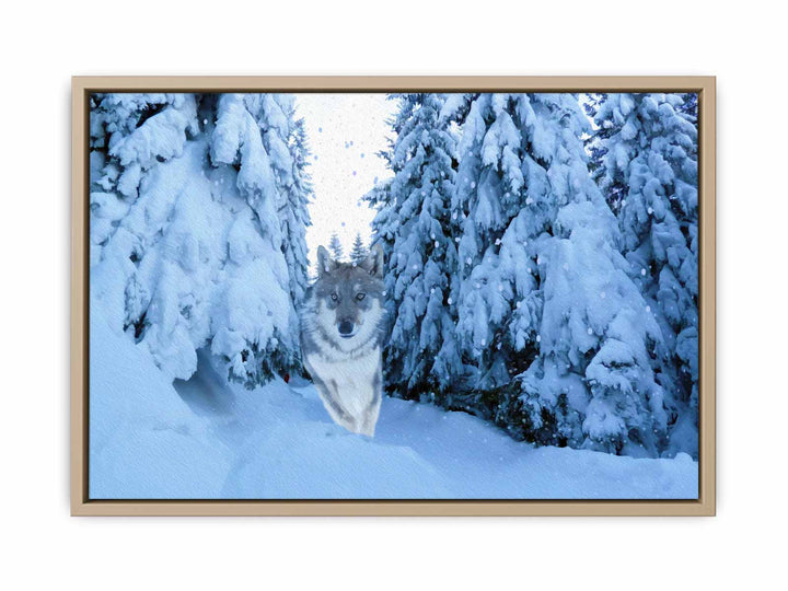 Wolf  in Snow Painting 