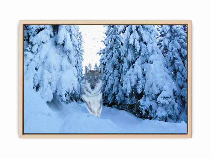 Wolf  in Snow Painting 