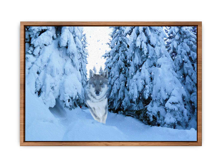 Wolf  in Snow Painting 