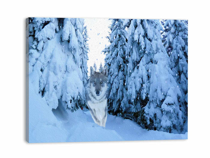 Wolf  in Snow Painting 