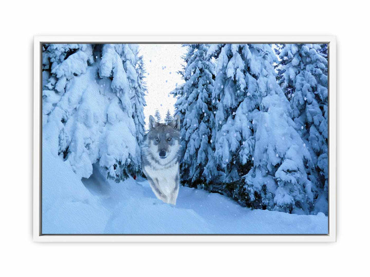 Wolf  in Snow Painting 