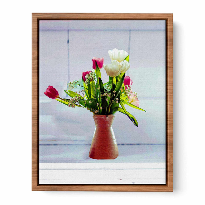 Purple White Flower Vase  Painting 