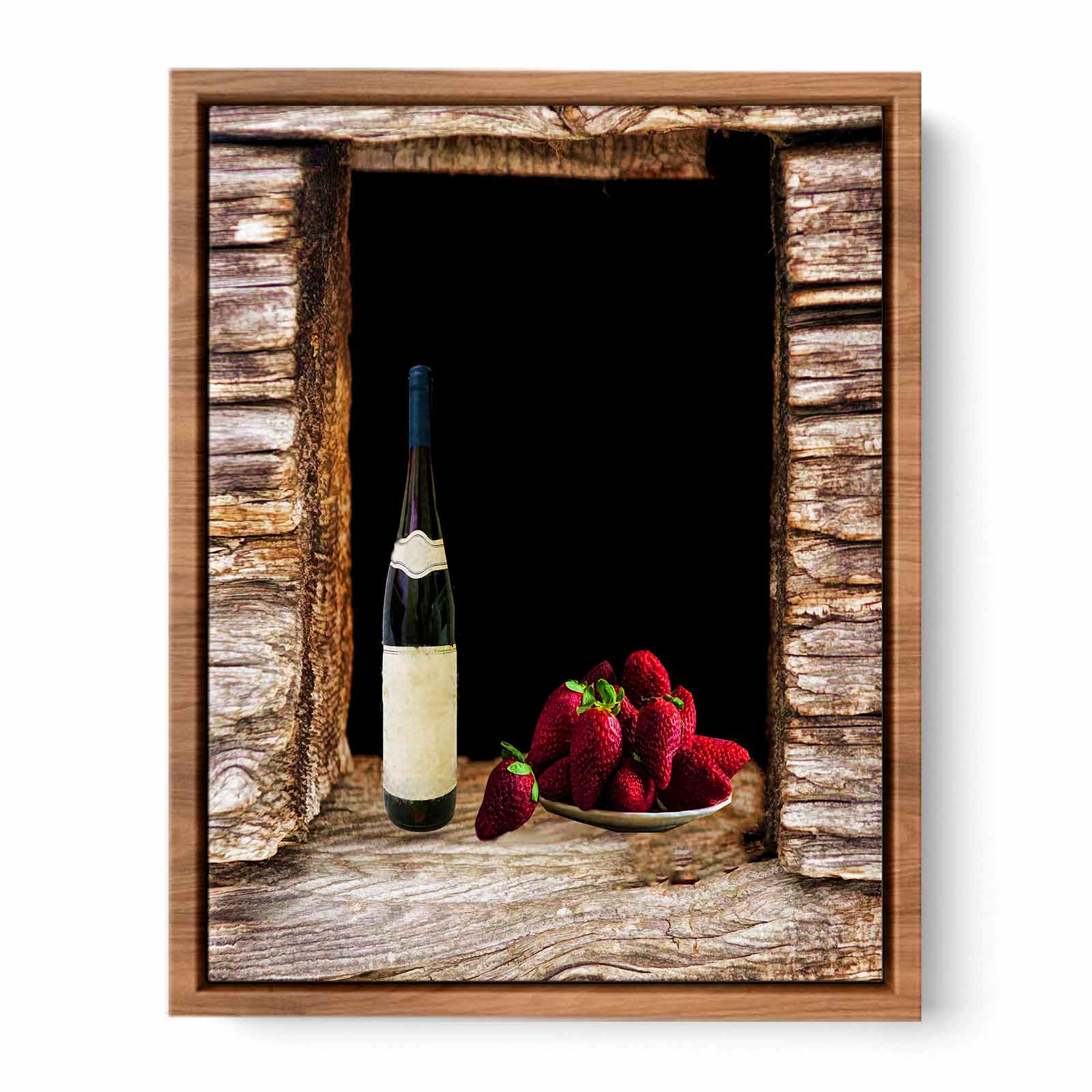 Wine and Strawberry Still Life Painitng 