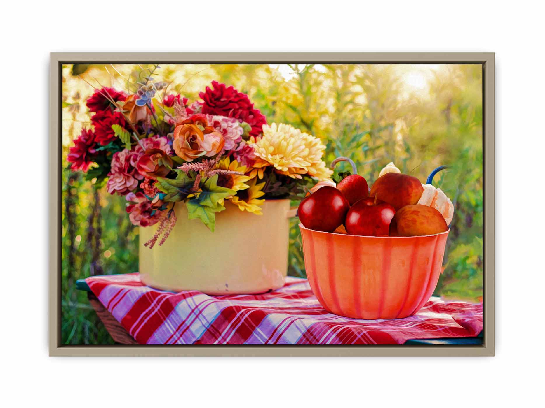 Fruit and  Flowers  in Garden Painting 