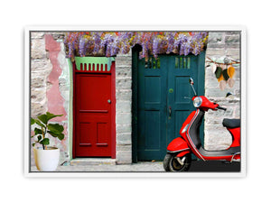 Vintage Vespa at Door Painting 