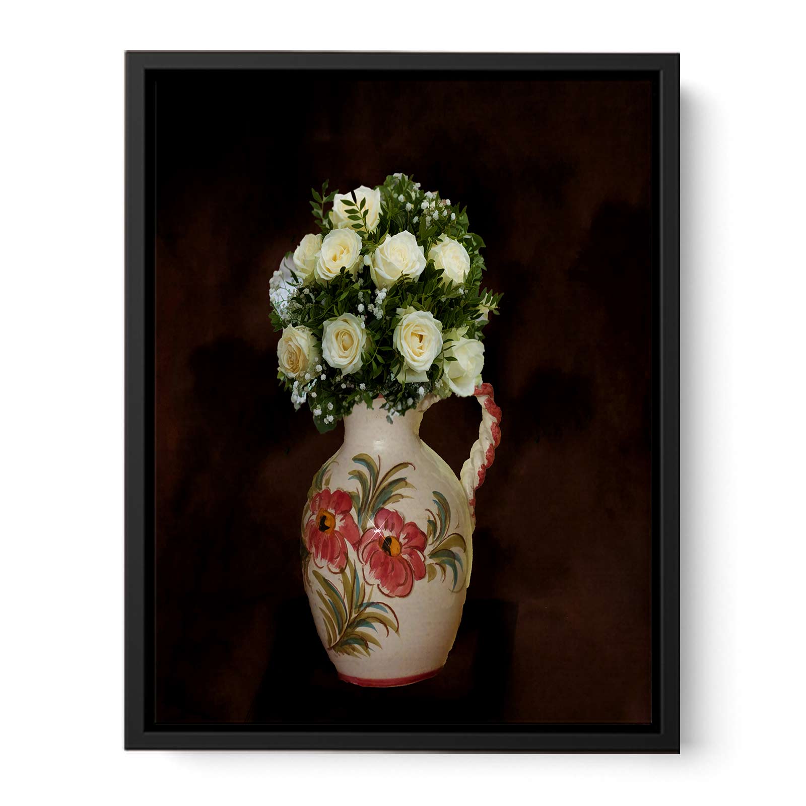 White Rose Flowers Painting 