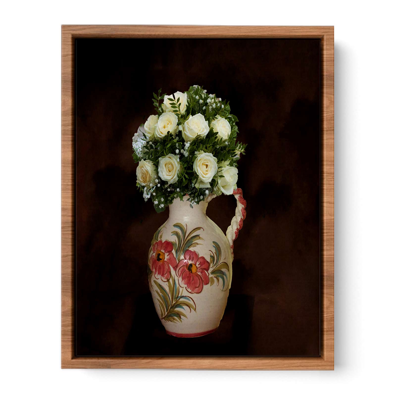 White Rose Flowers Painting 