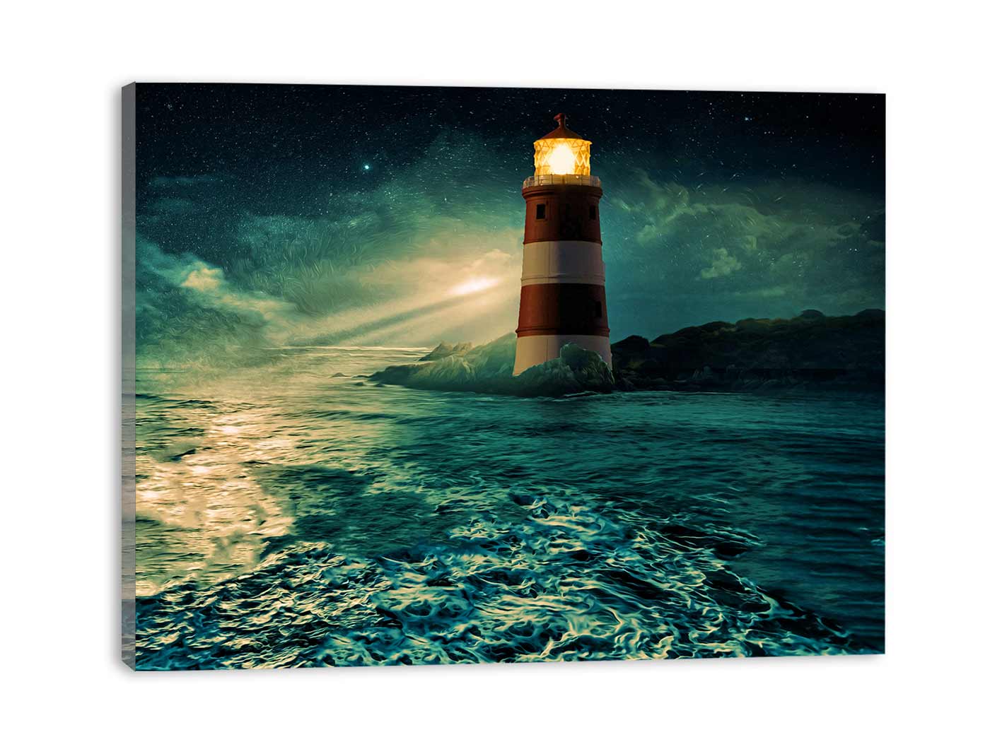 Lighthouse  in Storm Painting