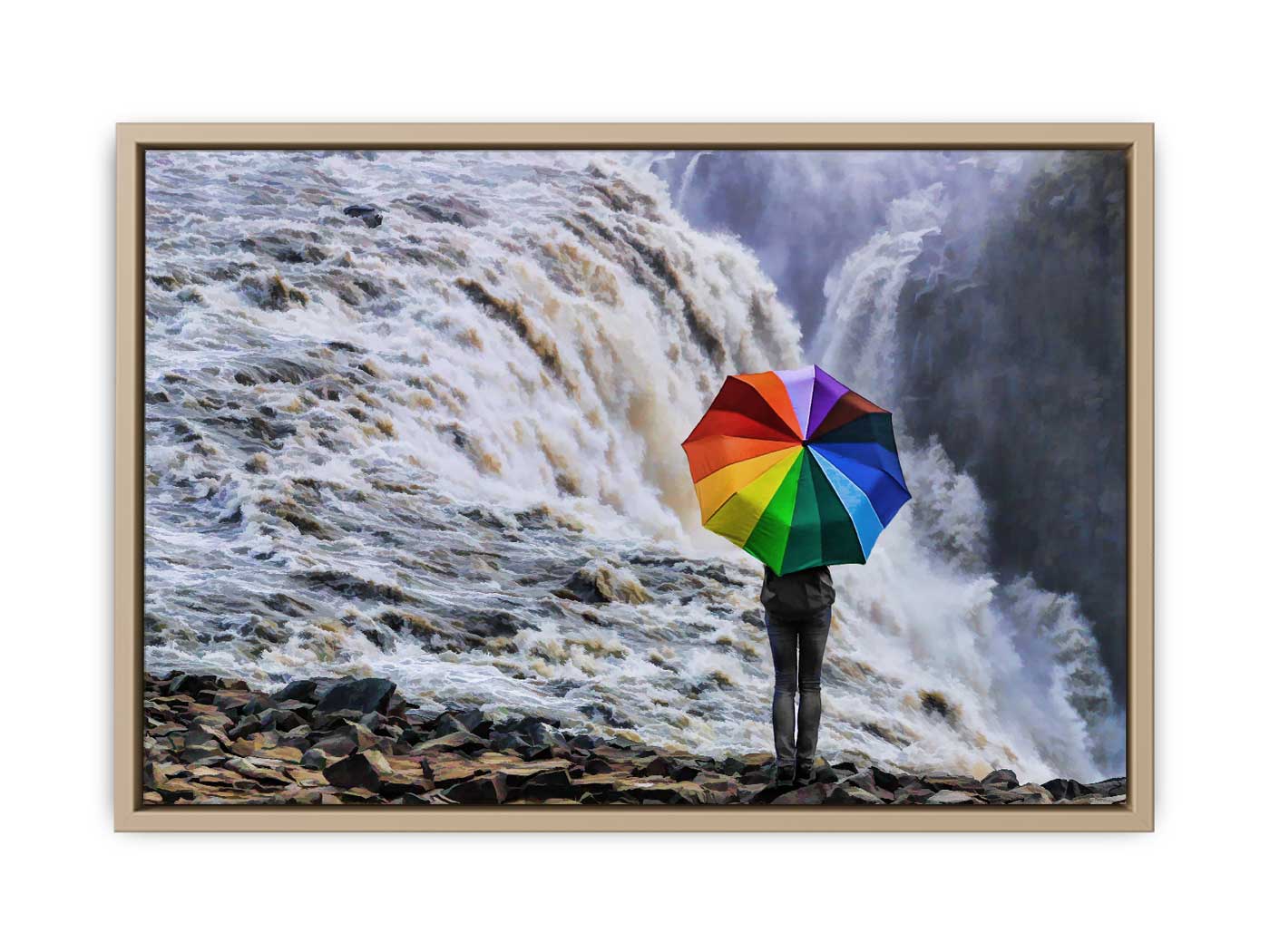 Waterfall Umbrella Painting 