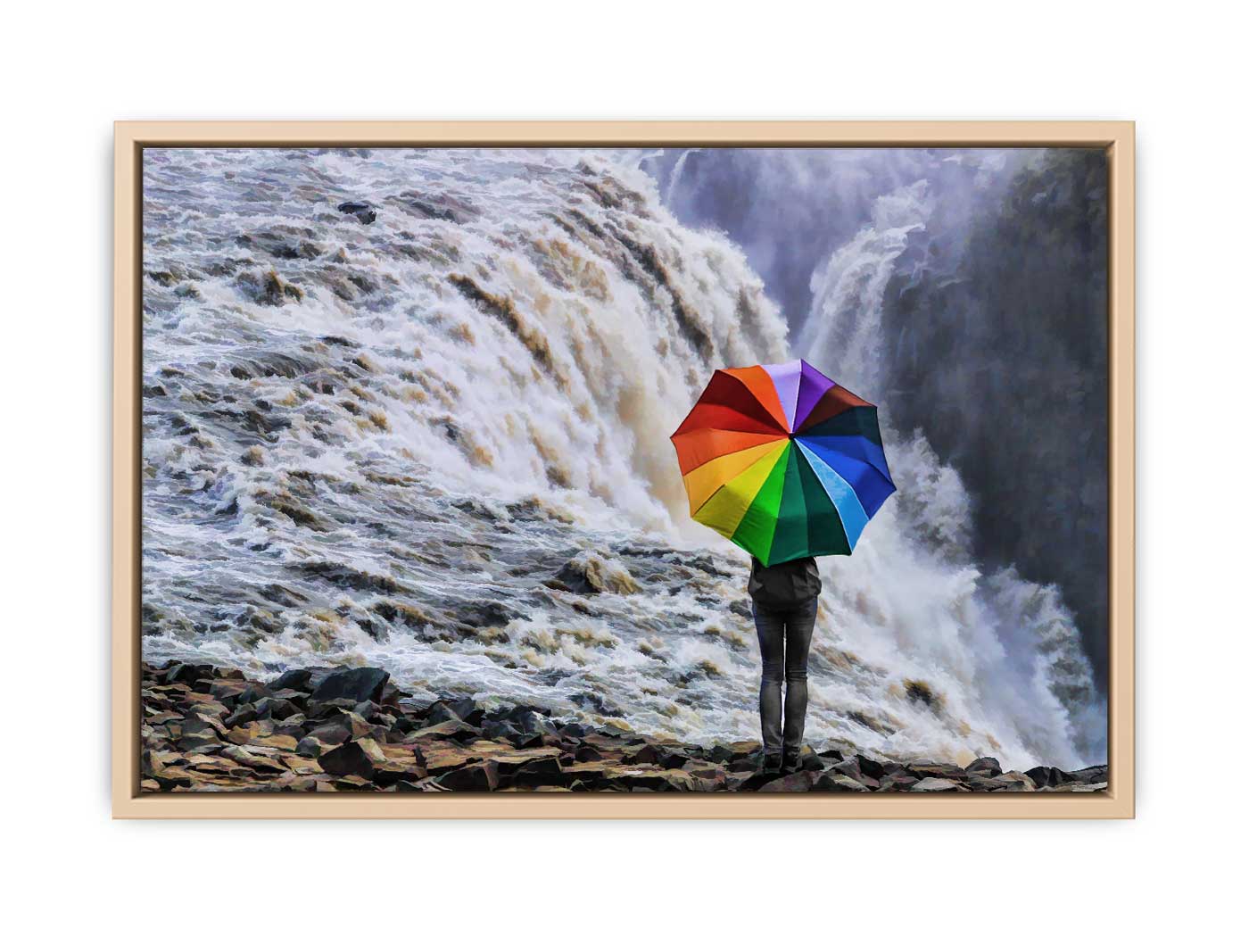 Waterfall Umbrella Painting 