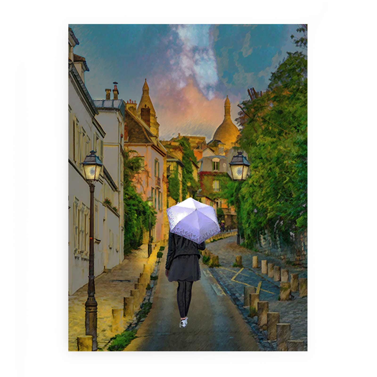 Paris Street Walk Painting