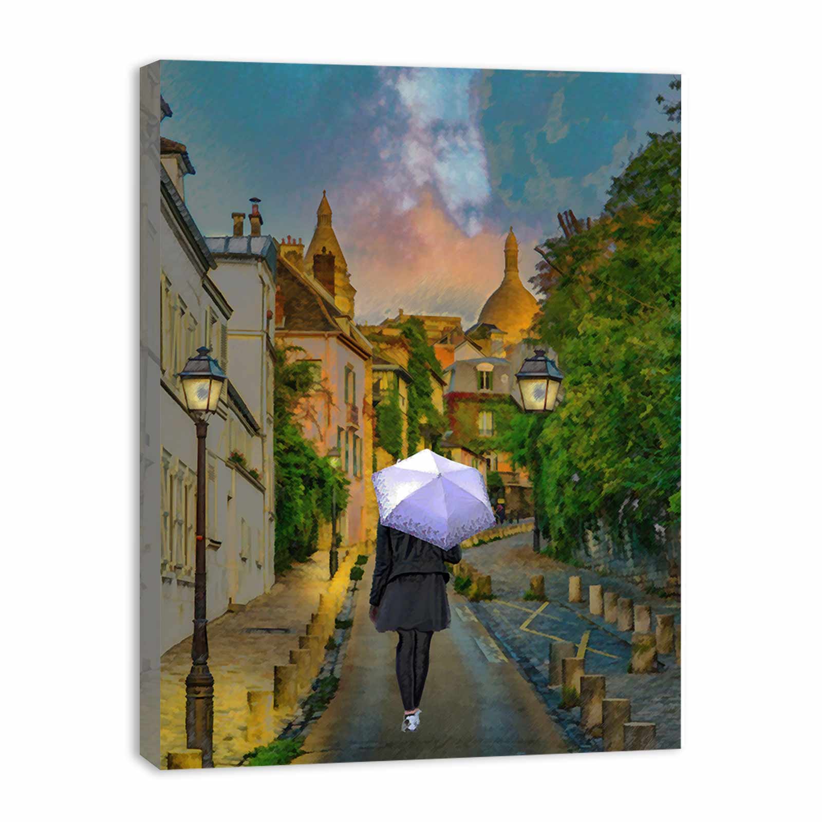 Paris Street Walk Painting 