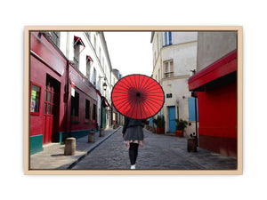 Women Red Umbrella Painting 