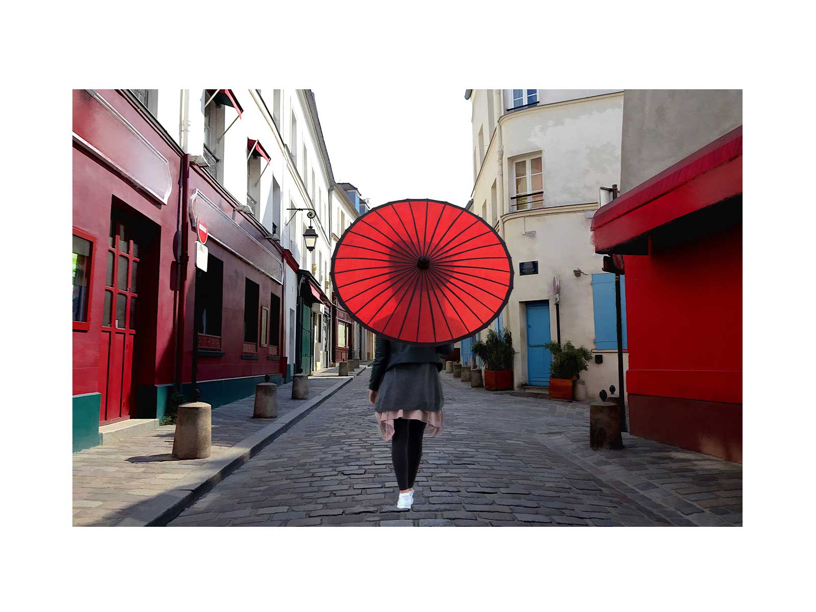 Women Red Umbrella Painting