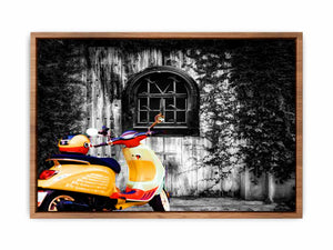 Vespa at Door Painitng 