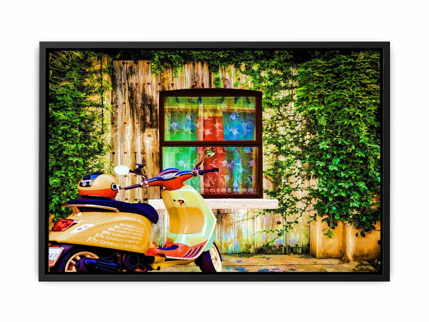 Colorful Vespa at Door Painitng 