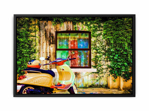 Colorful Vespa at Door Painitng 