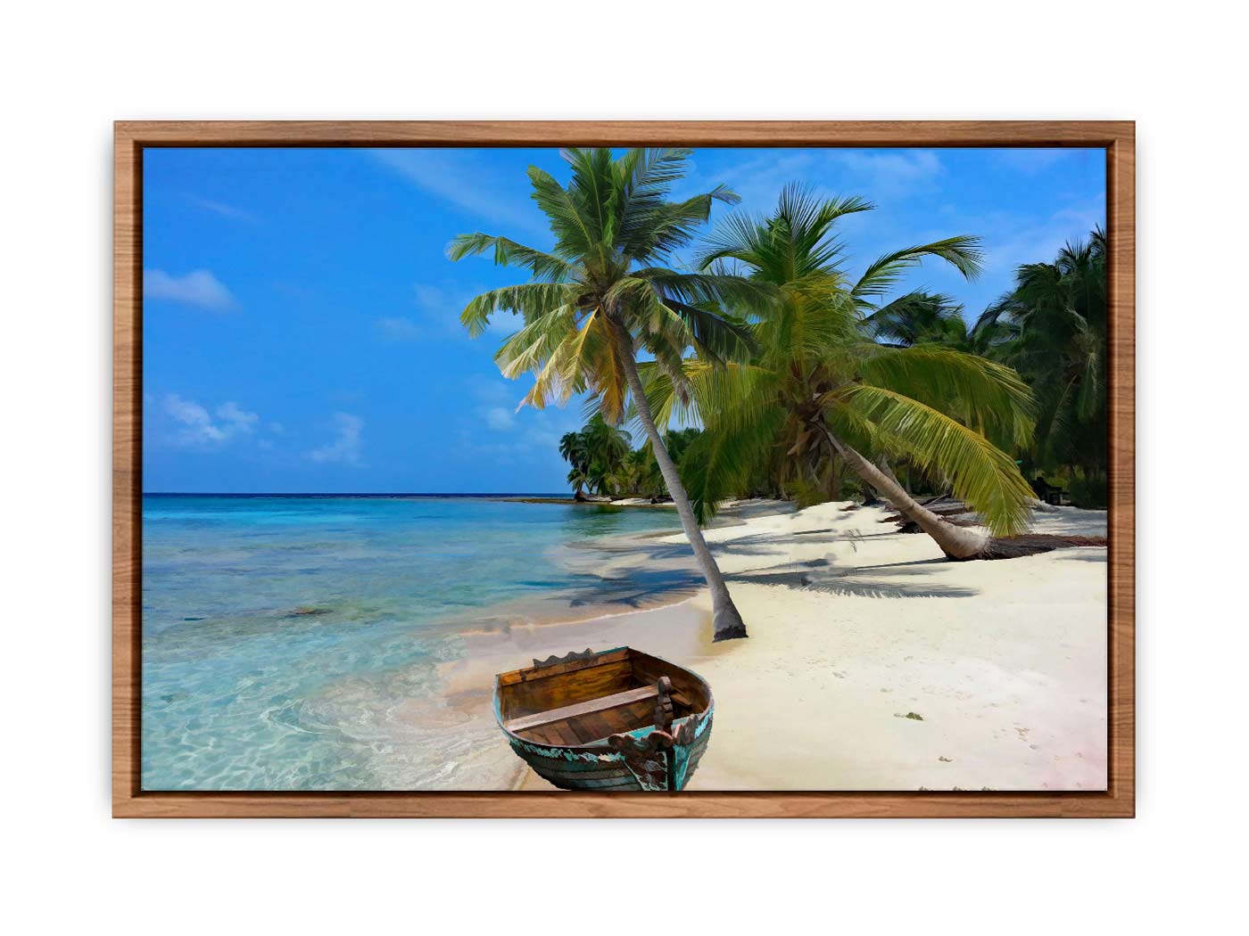 Coconut Trees Ocean Painting 