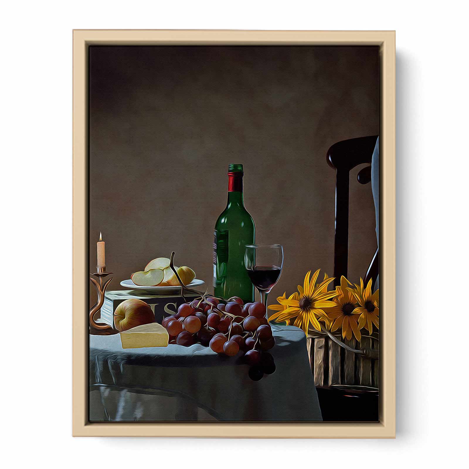 Vintage Wine Glass Painting 