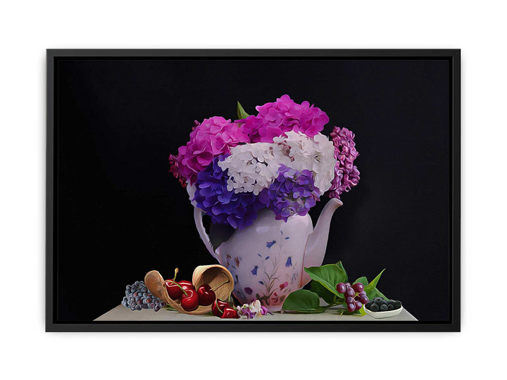 Blue And Pink Still Life Painting 