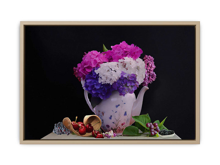 Blue And Pink Still Life Painting 