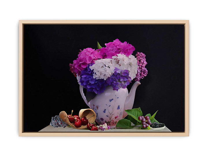 Blue And Pink Still Life Painting 