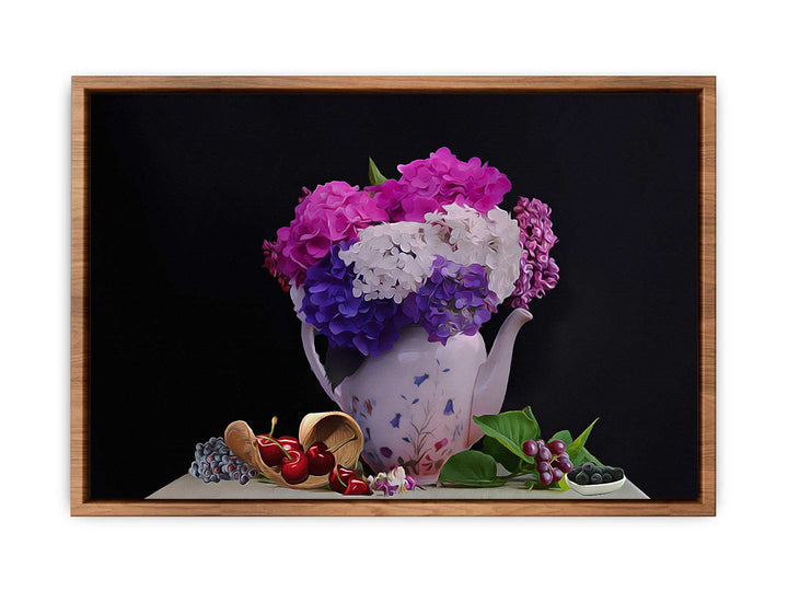 Blue And Pink Still Life Painting 