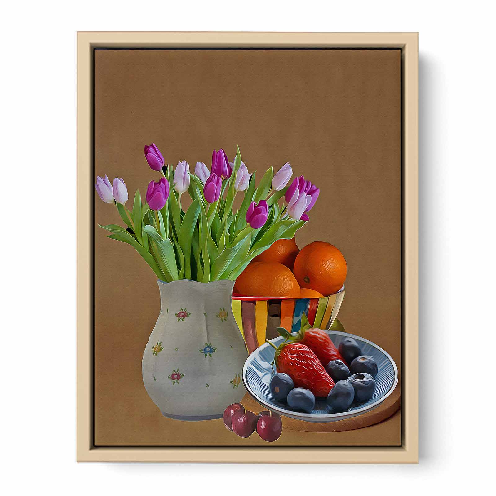 Flower Plate Still Life Painting 
