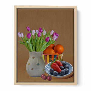 Flower Plate Still Life Painting 