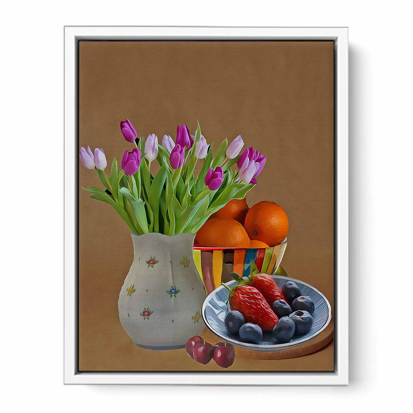Flower Plate Still Life Painting 