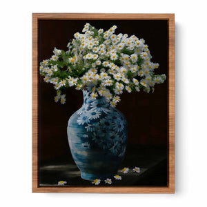 White Yellow Flower Still Life Painting 