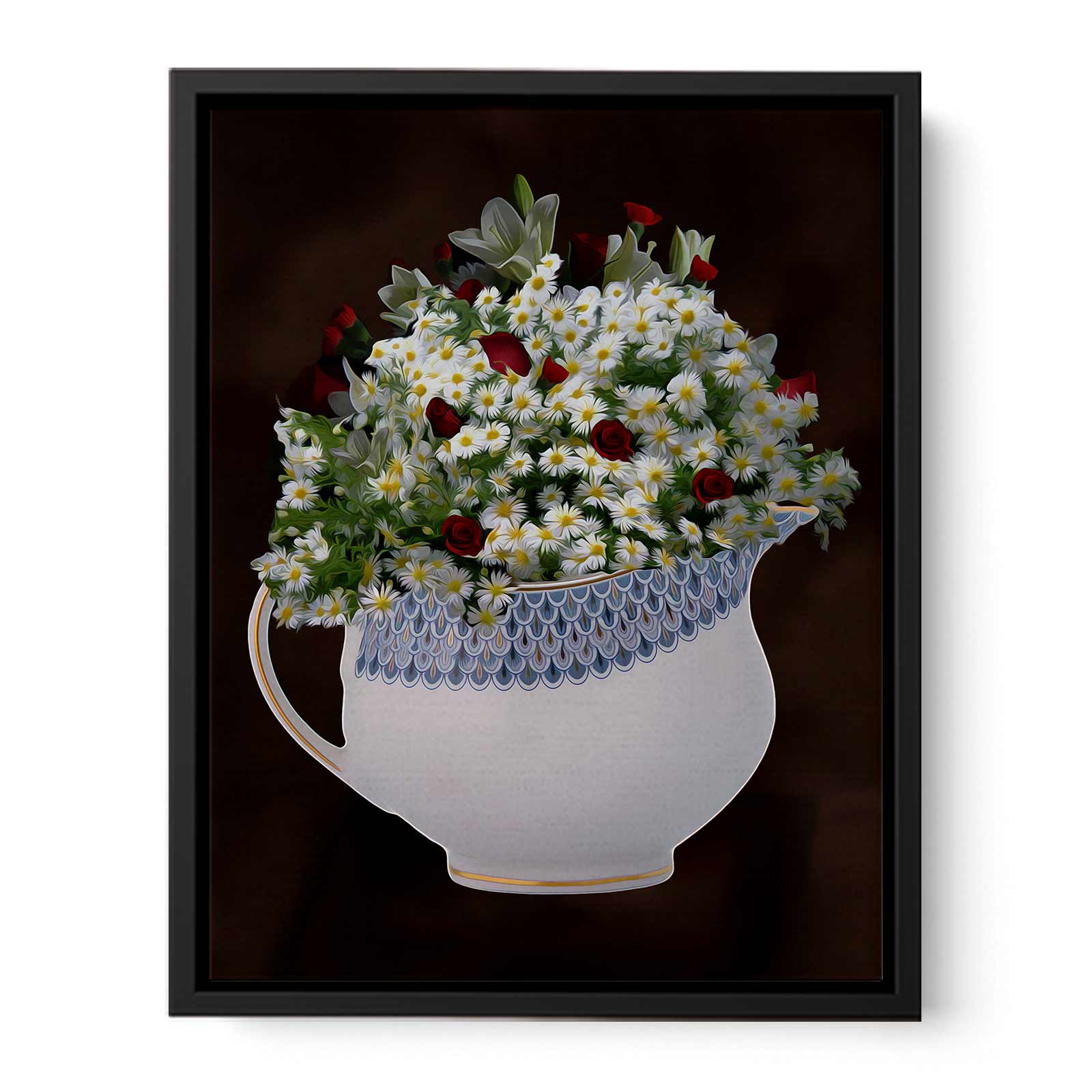 White Yellow Flowers  Painting 