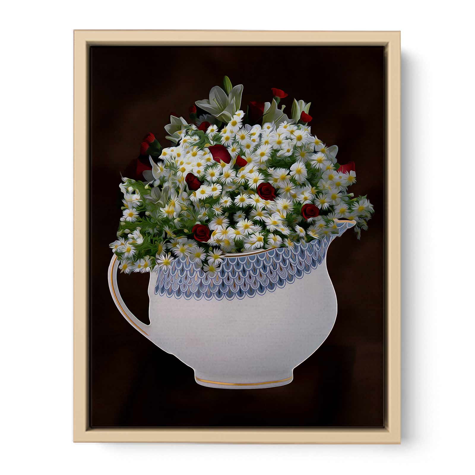 White Yellow Flowers  Painting 