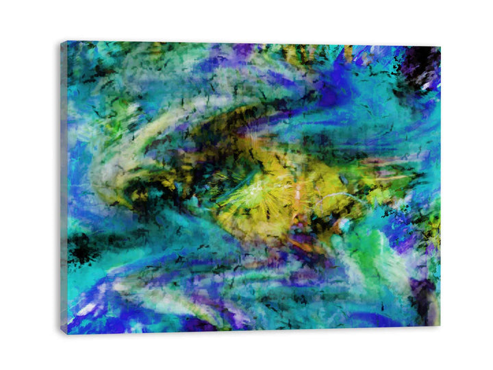 Yellow Blue Abstract Painting 