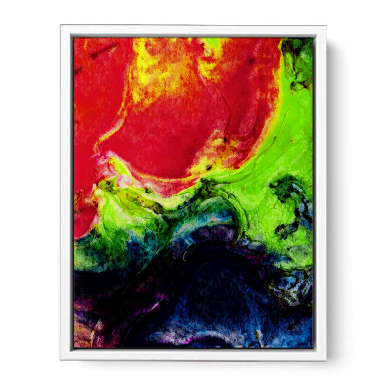 Green Red Abstract Painting 