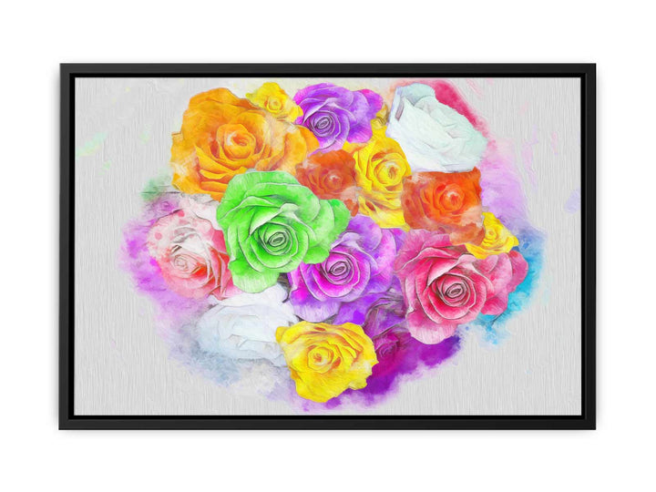 Rainbow  Rose Painting 