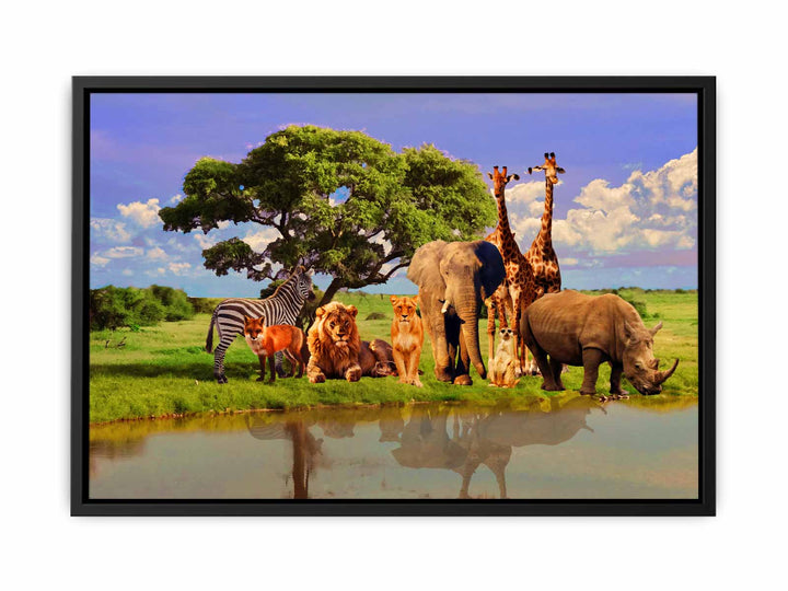 Animal Group Tree Painting 