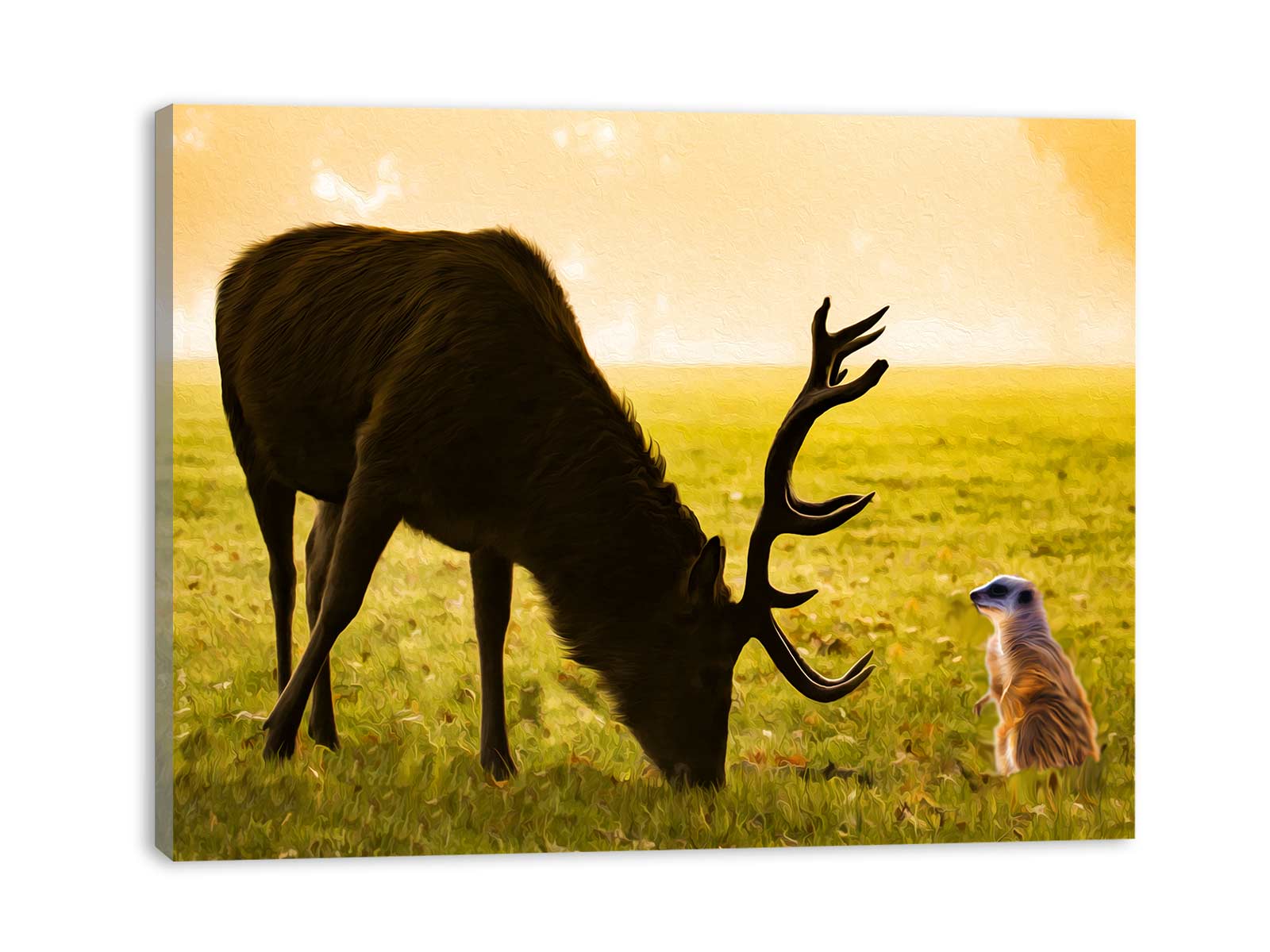 Meerkat and Deer Painting 