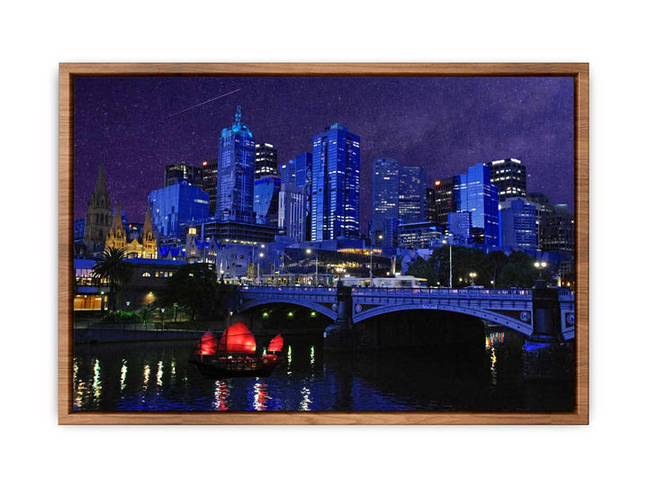 Melbourne Night Veiw  Painting 