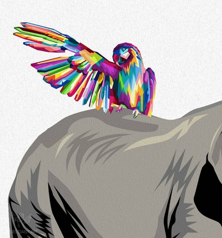 Elephant Parrot Painting 