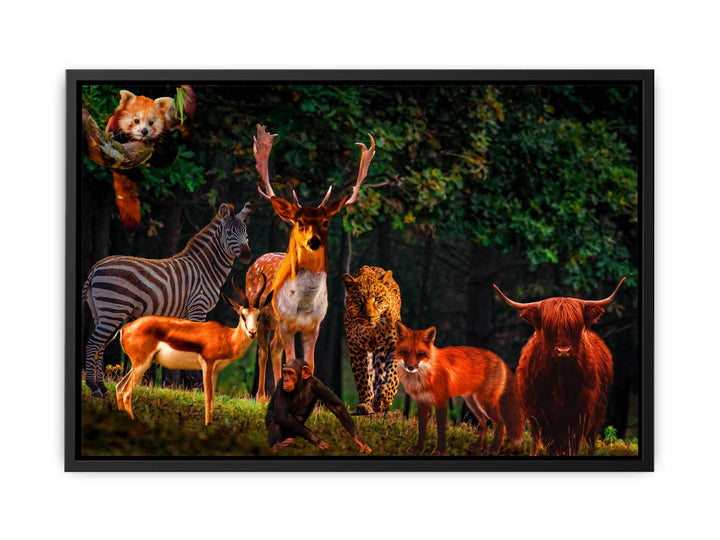 Brown Animal Group Painting 