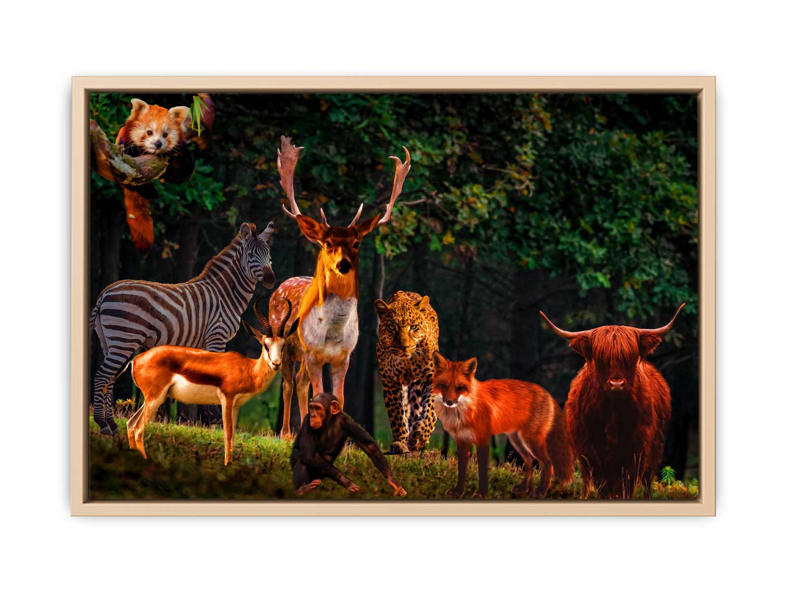 Brown Animal Group Painting 