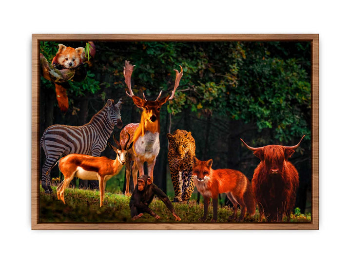 Brown Animal Group Painting 
